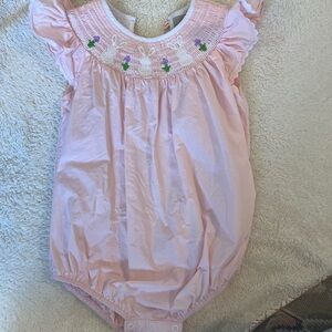 Lil Cactus 2T Pink Baby Romper with Embroidered Bunny Details Great for Easter